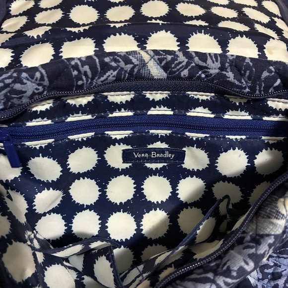 Vera Bradley Womens Adjustable Strap Lined Crossbody Bag Purse Blue Paisley - Picture 6 of 16